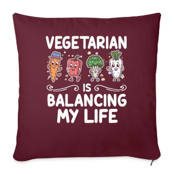 Végétarien Équilibrer ma vie - Housse de coussin décorative 45 x 45 cm - bordeaux - Devant