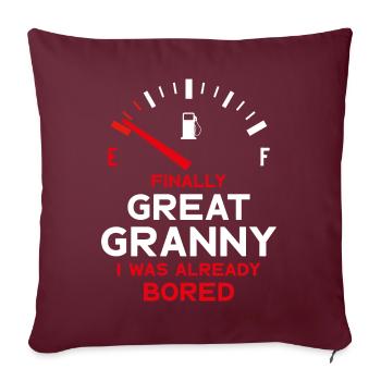 ENFIN ARRIÈRE-GRAND-MÈRE ENFIN ARRIÈRE-GRAND-MÈRE - Housse de coussin décorative 45 x 45 cm - bordeaux - Devant