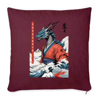 Dragon Anime Vintage Mythologie Japonaise Art - Housse de coussin décorative 45 x 45 cm - bordeaux - Devant