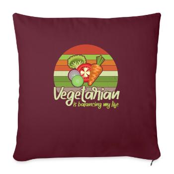 Végétarien Équilibrer ma vie - Housse de coussin décorative 45 x 45 cm - bordeaux - Devant