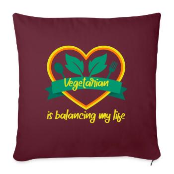 Végétarien Équilibrer ma vie - Housse de coussin décorative 45 x 45 cm - bordeaux - Devant