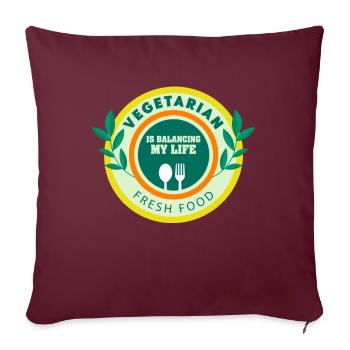 Végétarien Équilibrer ma vie - Housse de coussin décorative 45 x 45 cm - bordeaux - Devant