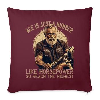 Drôle de motard grand-père moto vintage style rétro - Housse de coussin décorative 45 x 45 cm - bordeaux - Devant