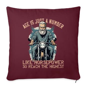 Drôle de motard grand-père moto vintage style rétro - Housse de coussin décorative 45 x 45 cm - bordeaux - Devant