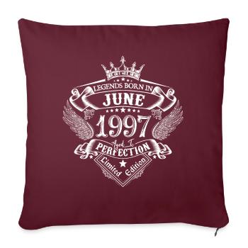 Juin 1975 anniversaire Juin 1975 Juin cadeau - Housse de coussin décorative 45 x 45 cm - bordeaux - Devant