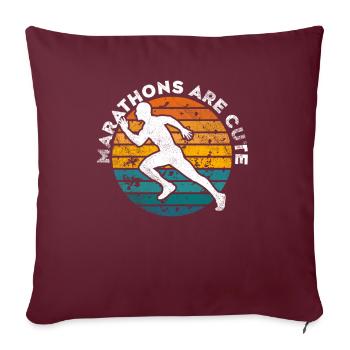 Les marathons sont des ultramarathons mignons - Housse de coussin décorative 45 x 45 cm - bordeaux - Devant