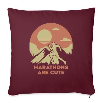 Les marathons sont des ultramarathons mignons - Housse de coussin décorative 45 x 45 cm - bordeaux - Devant