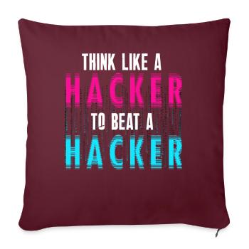 Expertise en cybersécurité des hackers éthiques - Housse de coussin décorative 45 x 45 cm - bordeaux - Devant
