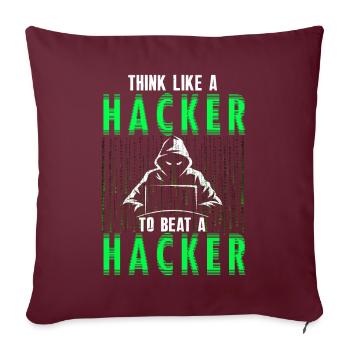 Expertise en cybersécurité des hackers éthiques - Housse de coussin décorative 45 x 45 cm - bordeaux - Devant