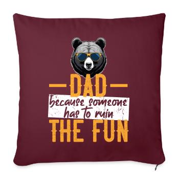 Père drôle disant parfait style papa - Housse de coussin décorative 45 x 45 cm - bordeaux - Devant