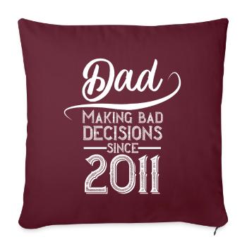 Drôle Papa Papa Anniversaire Style Fête des Pères - Housse de coussin décorative 45 x 45 cm - bordeaux - Devant