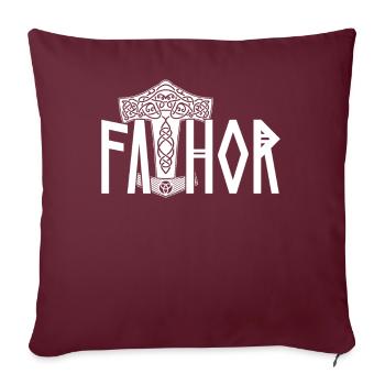 Stolzer Fathor Wikinger Papa Wikingerrunen Design - Sofakissenbezug 45 x 45 cm - Burgunderrot - Vorne