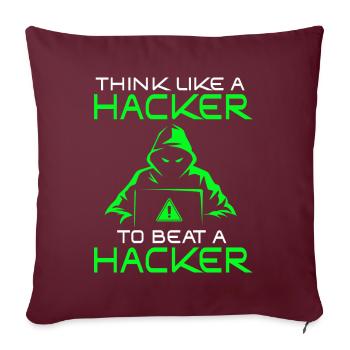 Expertise en cybersécurité des hackers éthiques - Housse de coussin décorative 45 x 45 cm - bordeaux - Devant