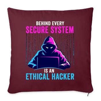 Expertise en cybersécurité des hackers éthiques - Housse de coussin décorative 45 x 45 cm - bordeaux - Devant