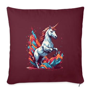 Couleurs vives uniques Unicorn Fantasy - Housse de coussin décorative 45 x 45 cm - bordeaux - Devant