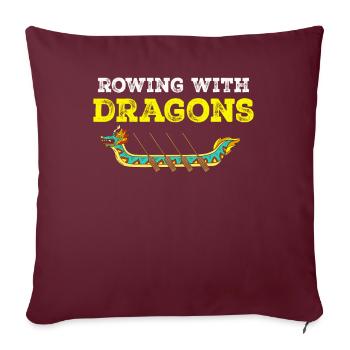 Ramer avec Dragons Dragons Dragonboat - Housse de coussin décorative 45 x 45 cm - bordeaux - Devant