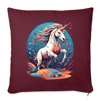 Motif d’anniversaire unique Licornes drôles - Housse de coussin décorative 45 x 45 cm - bordeaux - Devant