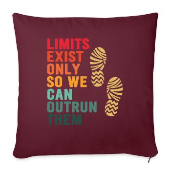 Les limites n’existent que pour que nous puissions les dépasser - Housse de coussin décorative 45 x 45 cm - bordeaux - Devant
