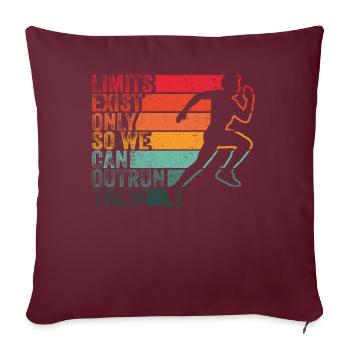 Les limites n’existent que pour que nous puissions les dépasser - Housse de coussin décorative 45 x 45 cm - bordeaux - Devant