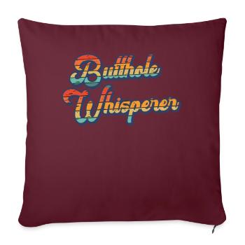 Chuchoteur de trou du cul - Housse de coussin décorative 45 x 45 cm - bordeaux - Devant