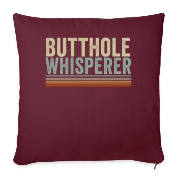 Chuchoteur de trou du cul - Housse de coussin décorative 45 x 45 cm - bordeaux - Devant