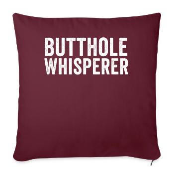 Chuchoteur de trou du cul - Housse de coussin décorative 45 x 45 cm - bordeaux - Devant