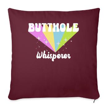 Chuchoteur de trou du cul - Housse de coussin décorative 45 x 45 cm - bordeaux - Devant