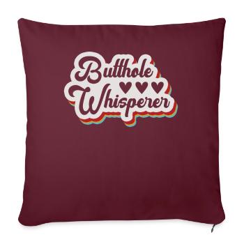 Chuchoteur de trou du cul - Housse de coussin décorative 45 x 45 cm - bordeaux - Devant