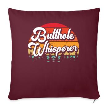 Chuchoteur de trou du cul - Housse de coussin décorative 45 x 45 cm - bordeaux - Devant