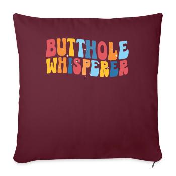 Chuchoteur de trou du cul - Housse de coussin décorative 45 x 45 cm - bordeaux - Devant