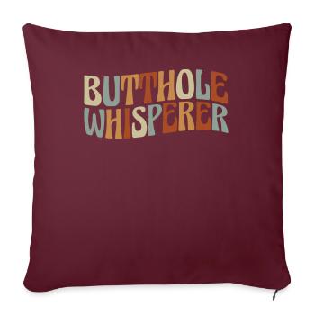 Chuchoteur de trou du cul - Housse de coussin décorative 45 x 45 cm - bordeaux - Devant