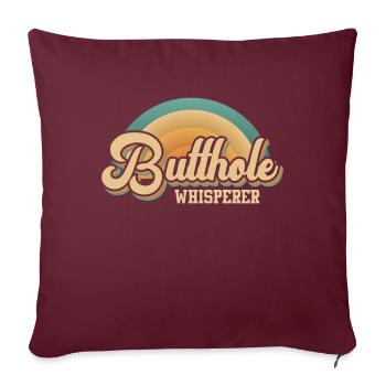 Chuchoteur de trou du cul - Housse de coussin décorative 45 x 45 cm - bordeaux - Devant