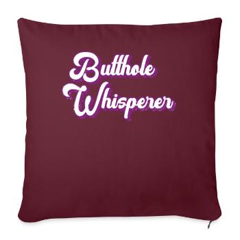 Chuchoteur de trou du cul - Housse de coussin décorative 45 x 45 cm - bordeaux - Devant