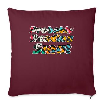 Probablement en train de lire du charbon Vintage Books Smut - Housse de coussin décorative 45 x 45 cm - bordeaux - Devant