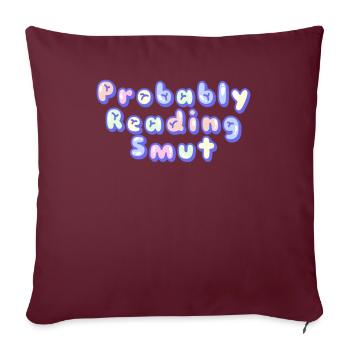 Probablement en train de lire du charbon Vintage Books Smut - Housse de coussin décorative 45 x 45 cm - bordeaux - Devant