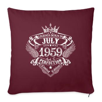 Juillet 1959 anniversaire Juillet 1959 Juillet - Housse de coussin décorative 45 x 45 cm - bordeaux - Devant