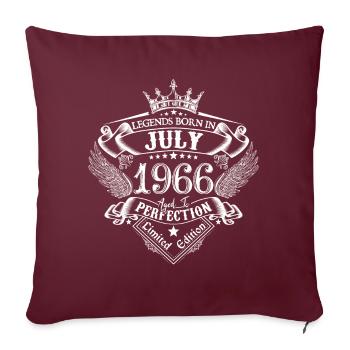 Juillet 1966 anniversaire Juillet 1966 Juillet - Housse de coussin décorative 45 x 45 cm - bordeaux - Devant