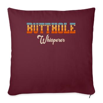 Chuchoteur de trou du cul - Housse de coussin décorative 45 x 45 cm - bordeaux - Devant