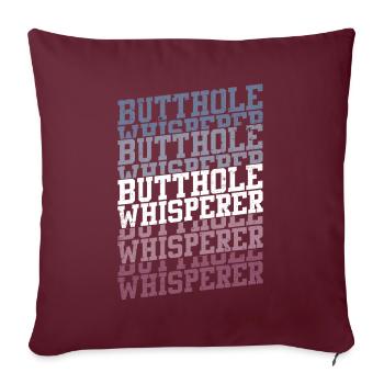 Chuchoteur de trou du cul - Housse de coussin décorative 45 x 45 cm - bordeaux - Devant