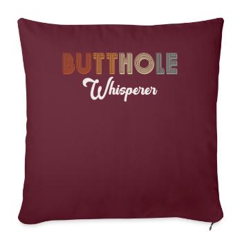 Chuchoteur de trou du cul - Housse de coussin décorative 45 x 45 cm - bordeaux - Devant