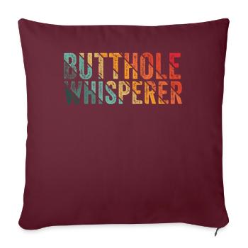 Chuchoteur de trou du cul - Housse de coussin décorative 45 x 45 cm - bordeaux - Devant