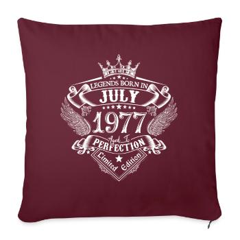 Juillet 1977 anniversaire Juillet 1977 Juillet - Housse de coussin décorative 45 x 45 cm - bordeaux - Devant