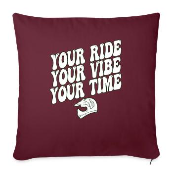 Votre Ride Your Vibe Votre Temps Motocross - Housse de coussin décorative 45 x 45 cm - bordeaux - Devant