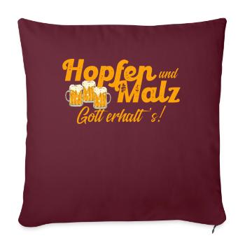 Tenue humoristique de bière buvant du café en plein air - Housse de coussin décorative 45 x 45 cm - bordeaux - Devant