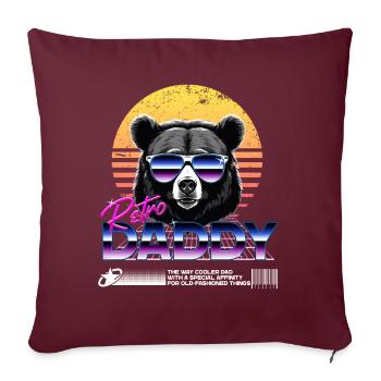 Rétro Daddy Vintage Dad Perfect Father’s Day Design - Housse de coussin décorative 45 x 45 cm - bordeaux - Devant