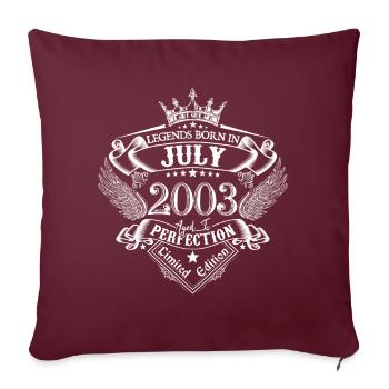 Juillet 2003 anniversaire Juillet 2003 Juillet - Housse de coussin décorative 45 x 45 cm - bordeaux - Devant