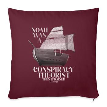 Noé était un théoricien du complot et le - Housse de coussin décorative 45 x 45 cm - bordeaux - Devant