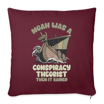 Noé était un théoricien du complot et le - Housse de coussin décorative 45 x 45 cm - bordeaux - Devant