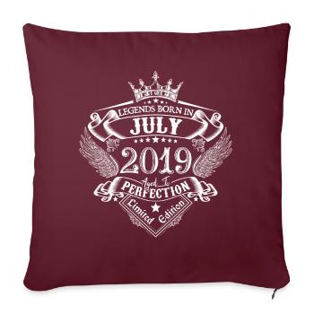 Juillet 2019 anniversaire Juillet 2019 Juillet - Housse de coussin décorative 45 x 45 cm - bordeaux - Devant