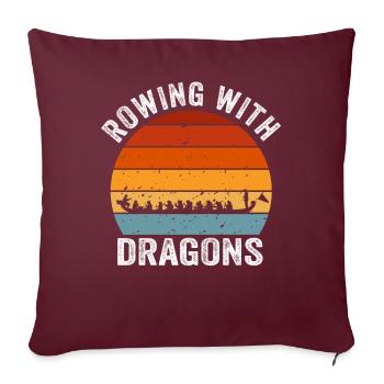Ramer avec Dragons Dragons Dragonboat - Housse de coussin décorative 45 x 45 cm - bordeaux - Devant